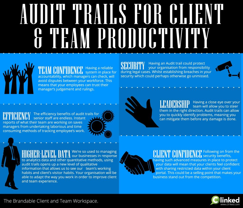 Audit trails for client and team productivity