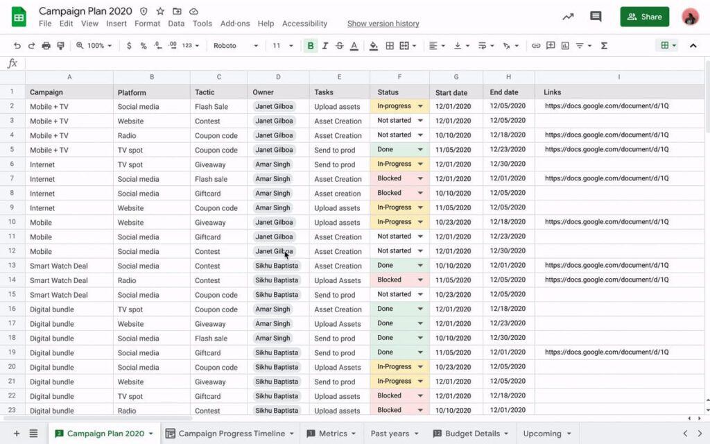 google-sheet-Database-example