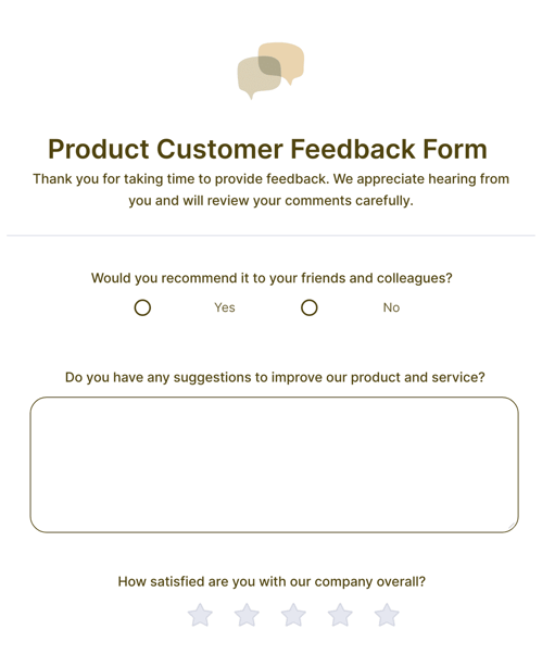product-customer-feedback-forms